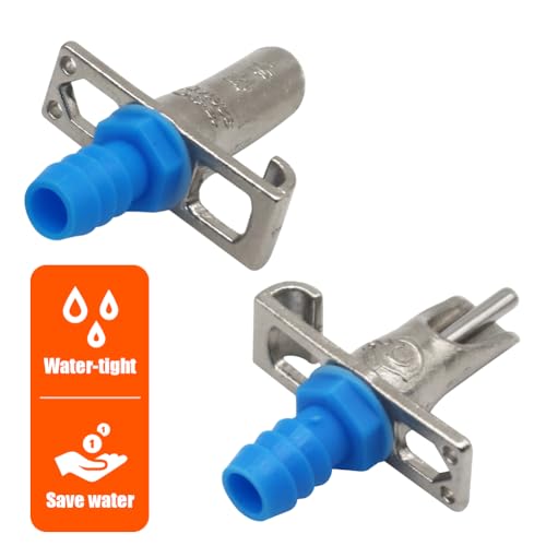 50PCS Rabbit Nipple Waterer Automatic Drinking System | with Spring & T-Tubing for Rabbits, Guinea Pig, Rat, Mouse and Rodent, Wire Cage Compatible, 5/16" ID (Blue)