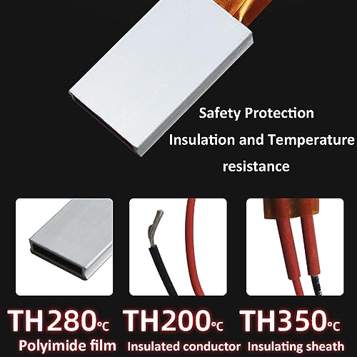 2PCS PTC Heating Element Ceramic Polyimide Film Plate Heater 12V 70C AC/DC | Insulated Aluminum Shell, Constant Temperature Thermostatic, Energy Saving, Long Service Life, 35x21mm, 5-50W, PTCYIDU - color: 12V 70C