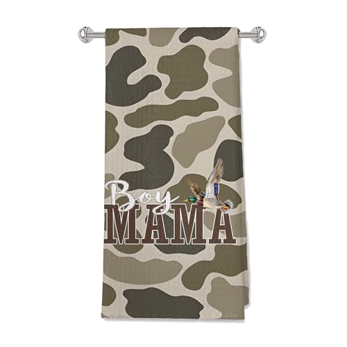 Camo Hunting Mama Themed Kitchen Towels, Camo Hand Towel for Farmhouse Hunting Lodge Decor, Gifts for Hunting Enthusiasts Mama Lovers, Camouflage Animal Towel for Bathroom, 16x24 Inch - color: Color 07