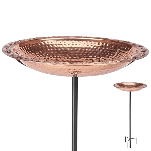 Good Directions BBG18 Copper Bird Bath, Includes Garden Pole, 18” Diameter Basin, Polished Copper - style: Polished