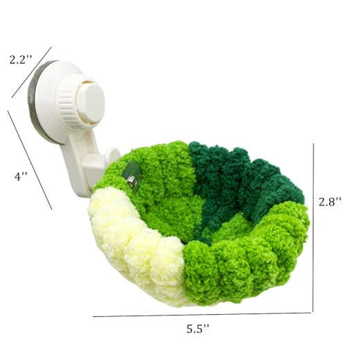 Portable Suction Cup Bird Perch Nest for Travel Car Window Glass, Warm Bird Sleeping hut Snuggle Bed for cage (Green Combo, S) - size: S