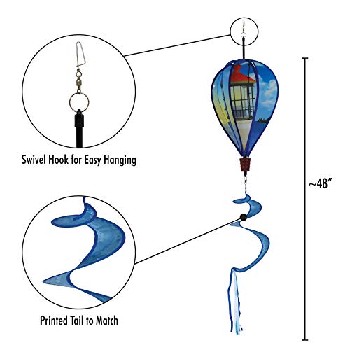 In The Breeze 0987 Coastal Lighthouse Hot Air Balloon-6 Panel Wind Decoration - color: Coastal Lighthouse
