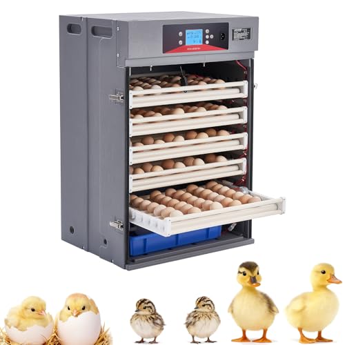 VEVOR 400 Egg Incubator, Poultry Incubator Cabinet with Automatic Eggs Turning, Temperature & Humidity Control, Heating & Cooling Egg Hatcher, Commercial Incubators for Hatching Chicks Ducks Goose - size: 400 Eggs