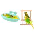 Wontee Bird Bath Parrot Bathing Tub Bird Mirror with Perch Toys for Budgies Parakeets Cockatiels Lovebirds Finches Canaries - color: Green