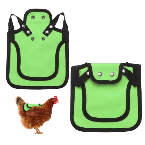 M METERXITY 4-Pack Chicken Saddle for Hens, 9.8 Inch Canvas Chicken Apron Back Protector with Adjustable Strap for Protecting Bird Back Feathers, Poultry Saver [Neon Green] - color: Neon Green
