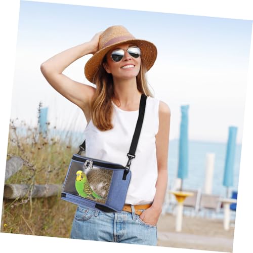 NUOBESTY Transparent Parrot Carrier Bag Capacity Portable Pet Bird Travel Pouch Handheld Outdoor Carrying Bag Breathable Scratch-Resistant Design for Travel