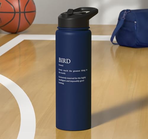 Bird Definition - Funny Sarcastic Bird Explanation Stainless Steel Insulated Water Bottle - color: Navy Blue