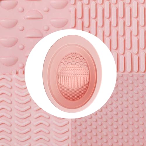 3 Pack Makeup Brush Cleaner Mat Foldable Silicone Makeup Brush Cleaner Bowl Pads Portable Scrubber Cleaning Tool for Makeup Brush Set Foundation Powder Concealers Eye Shadows Makeup Brushes
