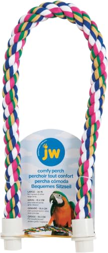 JW Pet Comfy Perch for Birds Flexible Multi-Color Rope, Large - 36" Length (Pack of 12) - size: Large (Pack of 12), style: 36"