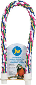 JW Pet Comfy Perch for Birds Flexible Multi-Color Rope, Large - 36" Length (Pack of 12) - size: Large (Pack of 12), style: 36"