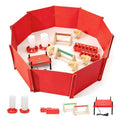 Chick Brooder Box for Chicks Baby Chick Starter Kit Brooding Playpen Portable Chicken Fence Pen with Chick Heating Plate Perch Feeder Waterer for Poultry Duck and Quail
