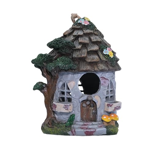 Bird Houses for Outside Resin Bird House Room Garden Courtyard Backyard Decor Handmade House