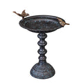 Evergreen Garden Hummingbird Bird Baths for Outdoors Heavy Duty | Metal Bird Bath Bowl with Stand | Ground Standing Bird Bath and Feeder for Garden Yard Deck - size: 20"H Brass Bird