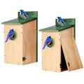 2 Pack 12" H Cedar Bluebird Houses for Outside Wooden Predator Guard Bird Nesting Box with Secure Latch Air Vents Clear View Panel Outdoors Bird House for Bluebird Wren Swallow Finch