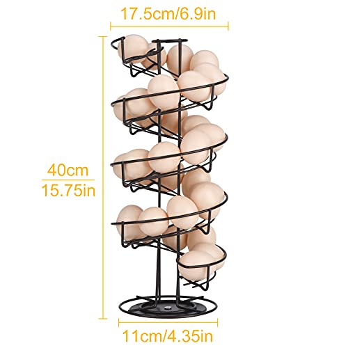 Toplife Spiral Design Metal Egg Skelter Dispenser Rack, Storage Display Rack, Brown - color: Brown