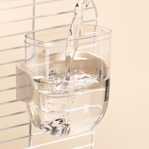 Leak-Proof & Chew-Proof Hanging Water Dispenser No Drip for Birds, Chinchillas, Guinea Pigs, Ferrets, Rats, Rabbits, Bunnies, Parrots, Squirrels, and Other Small Animals - Beige, 12oz - color: Khaki, size: 12.2 fl oz