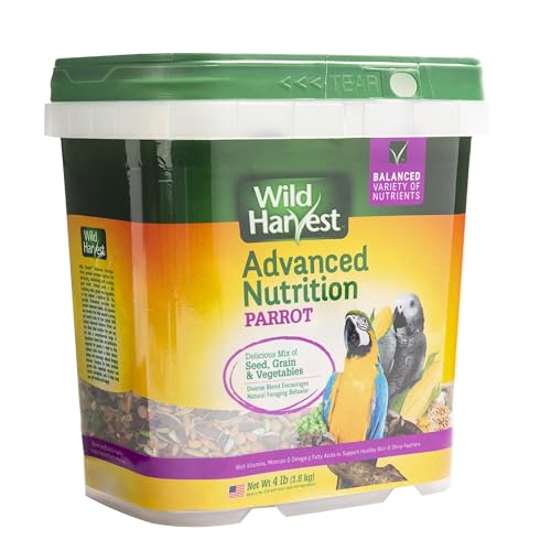 Wild Harvest Advanced Nutrition Parrot, 4 Pounds, Seed, Grain And Vegetable Mix - size: 4 Pound (Pack of 1)