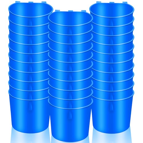 30 Pcs Chicken Coop Feeder Water Cup,8 oz Cage Cups Chicken Feeder Waterer, Cage Cups Birds Hanging Feeders, Chicken Feeder Water Bowl for Parakeet Poultry Pigeon Bunny Wire Cage (Blue) - color: Blue, size: 8oz
