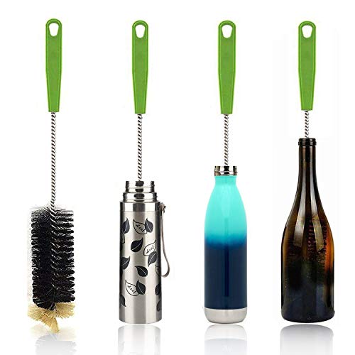 Long Bottle Brush, 17 in Bendable Cleaner Brushes for Cleaning Neck Beer Bottles, Wine, Baby Bottles, Water Bottles, Tumblers, Flask, Bird Feeder, Vase, Pipes and Brewing Supplies 7 Pack - color: 7-pcs Brush Set