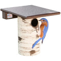 DutchCrafters Pole Mount Gilbertson Bluebird House with Removable Base, Durable Weatherproof Birdhouse Blue Bird Nesting Box for Outdoors (Poly Roof, 1 1/2" Entrance Hole) - color: Poly Roof
