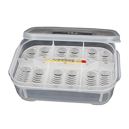OMEM Reptile Breeding Box, Reptile Egg Incubators, Hatchery Box, for Hatching Gecko, Lizards, Lions Mane, Reptiles (Thermometer, Transparent Box) - size: Thermometer
