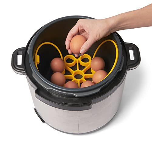 Cuisipro Silicone Egg Rack, 6.25x6.25x0.75in, Yellow