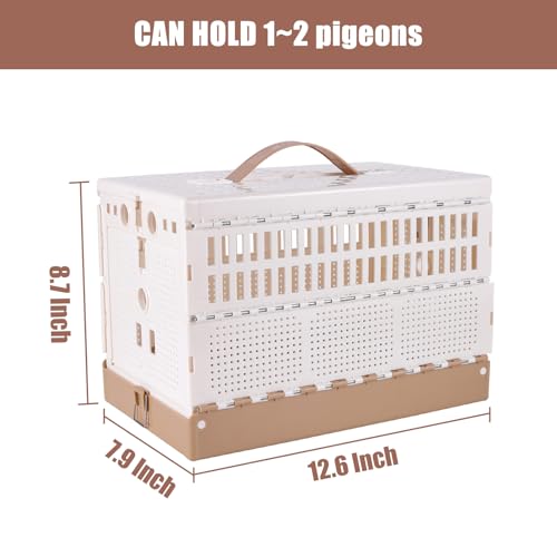 Plastic Foldable Pigeon Cage with Handle, S, Two Doors | Portable Bird Travel Carrier Cage, Pigeon Cage Pairing Cage, Pigeon Nest Box Easy to Clean for Training Release Competition - size: 12.6"L x 7.9"W x 8.7"H