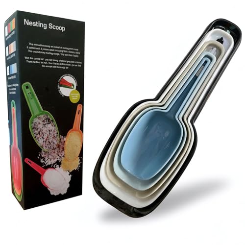 Plastic Flour Scoops, Pet Food Scoops Plastic Pack of 5, Multifunctional Dog Food Scoops with Measuring Cups, Pet Food Measuring Scoop Set - color: Pack of 5