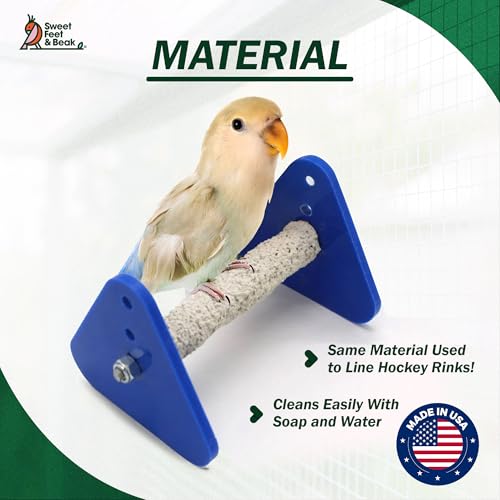 Sweet Feet and Beak Baby Weaning Stand, X-Small Training Bird Perch | 3 Adjustable Heights, Training & Play Stand, Easy to Clean, Handmade in USA, For Baby Finches, Canaries & Small Budgies - size: Extra-Small