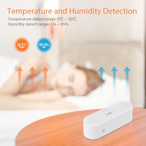 Dioche Temperature and Humidity Sensor Humidity Sensor for ZigBee Real Time Monitoring USB Power Supply for TUYA Smart, Remote Monitor for Room Greenhouse Incubator Wine Cellar