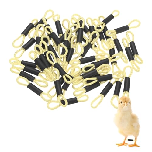 M METERXITY 50-Pack Adjustable Chick Leg Bands, 1.38" x 0.2" Polyester Chicken Leg Brace for Chicks/Ducks/Birds [Light Yellow] Poultry Leg Bands - color: LightYellow