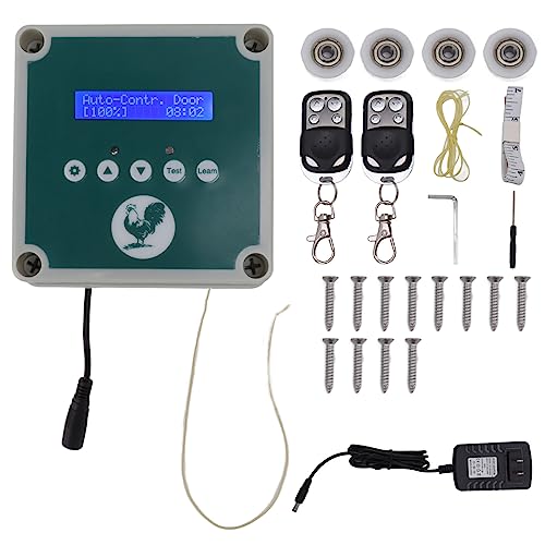 Automatic Chicken Coop Door Opener with Timer & Light Sensor, Automatic Chicken Coop Door Controller, Remote Control Poultry House Actuator Motor Kit for Duck, Goose (U.S. regulations)
