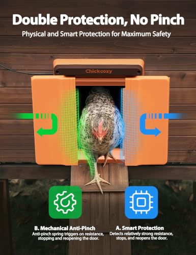 Solar Chicken Coop Door, Dual-Motor Lock, Triple Mode, USB Rechargeable | Independent Dual-Drive System, Precision Safety Logic, Reinforced ASA Structure, Stable Outdoor Performance In All Conditions