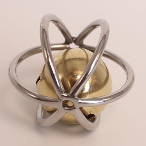 Heavy-Duty Stainless Steel Large Parrot Toy — Chew-Proof Foraging Ball (with Bell), Suitable for Macaws, Eclectus Parrots, Amazon Parrots, etc. (Medium) - size: Medium
