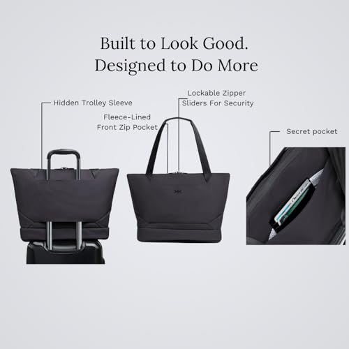 Knack Expandable Laptop Tote Midnight Black | Expands from 18L to 26L to organize whatever your day requires. - color: Midnight Black, style: Laptop Tote