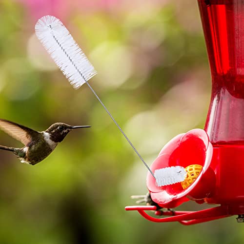 Hummingbird Feeder Cleaning Brush 19 Pieces 3 Size Mini Nylon Double Headed 2 in 1 Hummingbird Brush Hard to Reach Places Tiny Cleaning Kit(White) - color: White