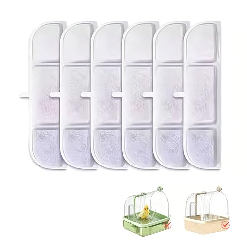 Bird Bath for Cage Filter Pad, Indoor Cockatiel Bathtub Shower Filter, Parrots Shower Accessories for Bird Bath Cage, Automatic Cleaning Supplies Shower Room Filter | ESSGUO 3-layer filtration, tool-free for circulating bird bath, parrots shower accessori