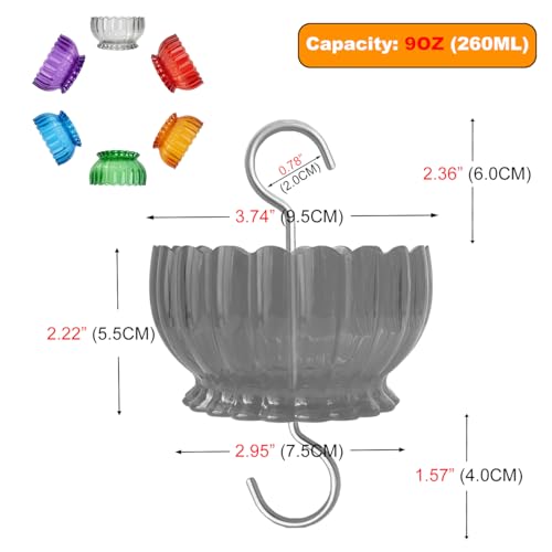 9oz Plastic Ant Moat for Hummingbird Feeder, Green Daisy Insect Guard | Stainless Hooks, Floral Buffer, Transparent Nectar Protector, Water Barrier Blocking Bugs, 9 Ounce/270ml Capacity - color: Green, size: 1PC/Pack