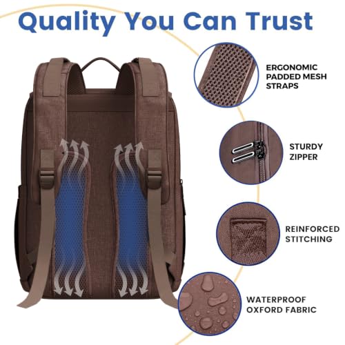 Baby Diaper Bag Backpack - Large Bag for Boys & Girls, Waterproof Diaper Backpack - Travel Diaper Bags w/Changing Pad, Baby Registry Search & Shower Gifts - Essentials Must Haves Newborn Stuff - color: S. Brown, style: Classic