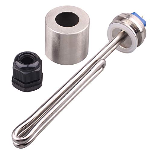 DERNORD 1.5" Inch (OD50.5mm) Tri-clamp Foldback Heating Element Stainless Steel Immersion Water Heater (120V 1650W) - size: 120V 1650w