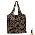 BeeGreen Reusable Grocery Shopping Bag -Travel Tote Bag - Foldable Compact Sturdy Bags - color: Brown Leopard, style: Standard Extra Large