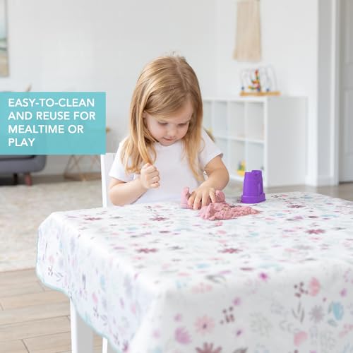 Bumkins Baby Splat Mat for Under High Chair, Babies Toddlers Eating Mess Mat, Waterproof Reusable Cloth for Arts and Crafts, Playtime Mat for Kids, Floors or Tables, Fabric 42inx42in, Floral Gray - color: B1 Floral