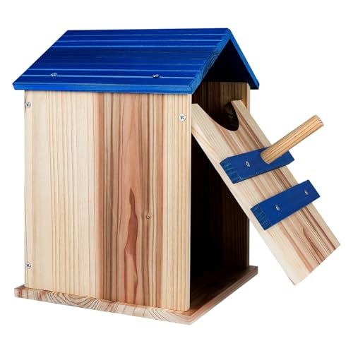 Screech Owl House, Large Handmade Wooden Owl Boxes for Outside with Mounting Screws, 14" x 10" x 10" Easy Assembly Required Nesting Box for Outdoors, Cozy House for Lovely Birds