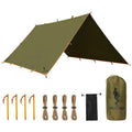 FREE SOLDIER Waterproof Camping Tarp Shelter Awning | Lightweight, Compact, Quick Setup, Waterproof Sun Shelter Campingtarp,For Backpacking, Beach, Travel and Outdoor Activities - color: Brown 13×13ft
