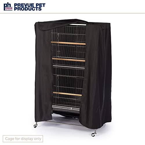 Prevue Pet Products Extra Large Bird Cage Cover - Good Night Cage Cover, Bird Accessories, Blocks Light, Breathable Nylon Fabric, Fits a Variety of Cage Sizes - Black, Size Large - size: 37.0"L x 25.0"W x 48.0"H