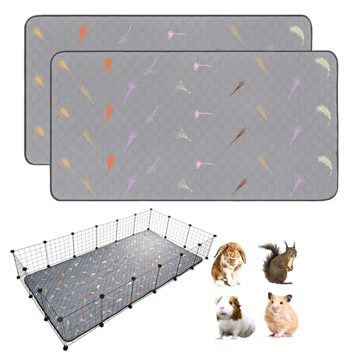 2Pcs Guinea Pig Cage Liners,Guinea Pig Fleece Cage Liners36''X72'' Super Absorbent Washable Pee Pads Reusable for Rabbit Hamster Chinchilla - size: 12 In 3x6(36" x 72") 2Pack