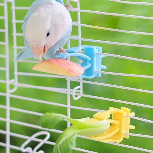 Parrot Fruit Vegetable Clip Feeder with Stable Cage Holder Durability for Bird Snacks