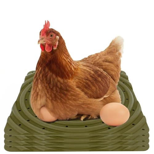 Lil'Clucker Washable Chicken Nesting Pads for Laying Eggs Nesting Pads for Chicken Coop Nesting Chickens Durable Chicken Bedding for Coop, Poultry Nest Box Pads for Chickens (Green, 4-Pack) - color: Green, size: 4-Pack
