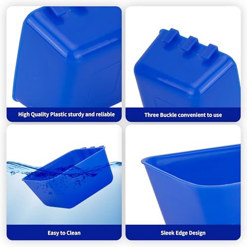 40 Pcs Cage Cups Chicken Feeder Cups 16 oz Hanging Bird Food Water Cups Bunny Cage Feeding Bowl Dish for Pet Parrot Rooster Parakeet Gamefowl Poultry Pigeon Wire Cage(Blue) - color: 16oz-Blue