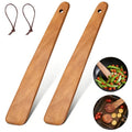 2PCS Teak Wooden Spatula for Cooking, 12 Inch Wood Spatula | Turner & Egg Flipper Scraper for Cast Iron, Flat Wood Cooking Utensils, Spatulas Spoons Perfect for Gift Ideas, Kitchen Gifts - size: Flat Spatulas